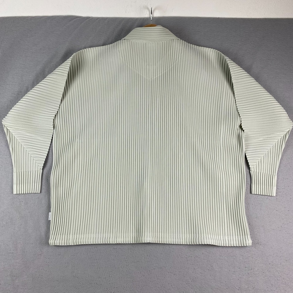 Issey Miyake Homme Plisse Pleated MC March Shirt Jacket Mens 2 frosty gray snap - Picture 13 of 16
